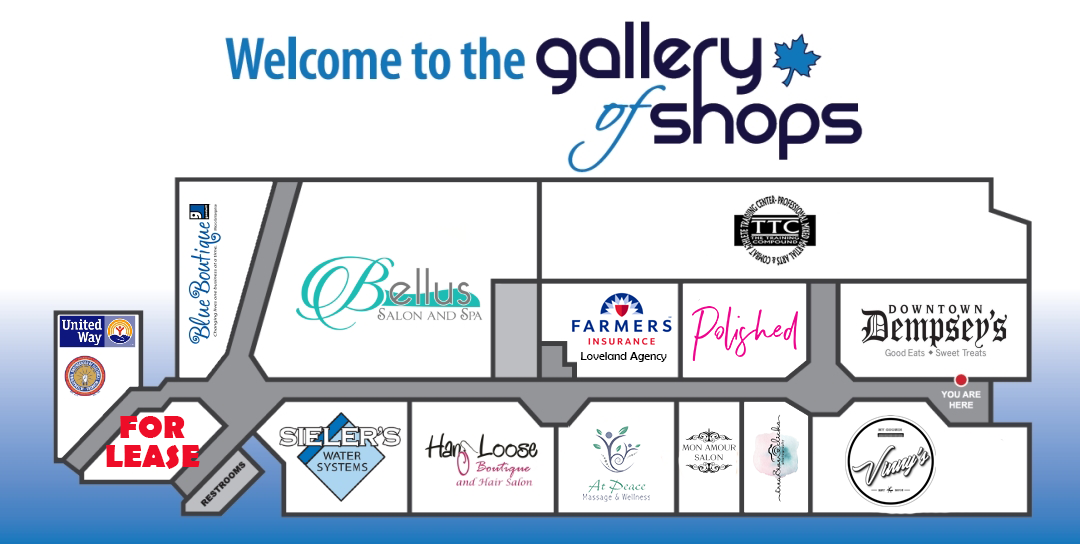 Gallery of Shops map Sept 2020 Adrian Gallery of Shops