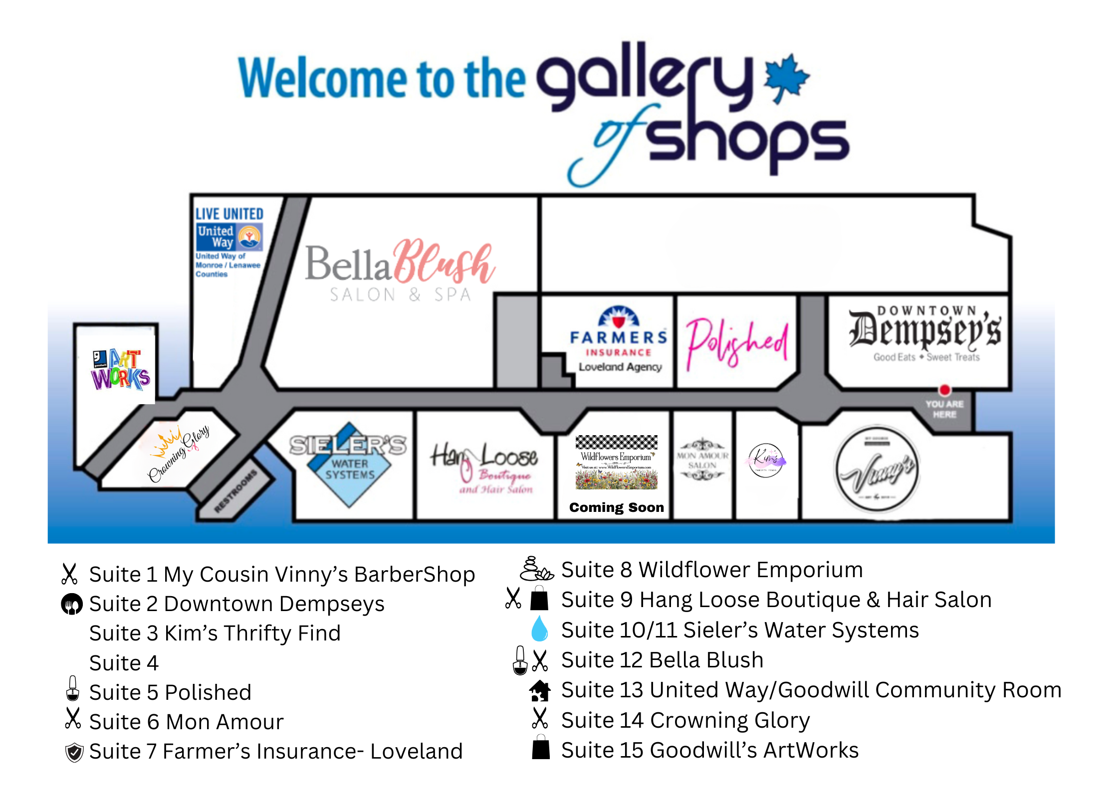 Gallery Map Map of tenent location